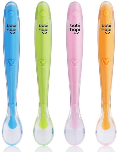 Super Soft Silicone Baby Spoons for Baby Led Weaning & Feeding - BabiHapi